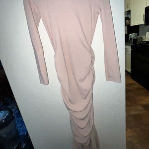 Pretty Little Thing Long Sleeve Ruched Maxi Dress